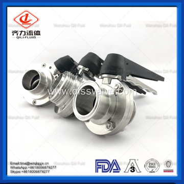 SS304 SS316l Sanitary Butterfly Valve with handle